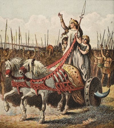 Boadicea and her Army by English School